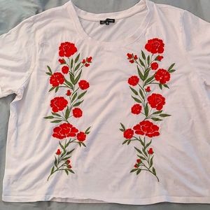 White floral Short-Sleeve Tee